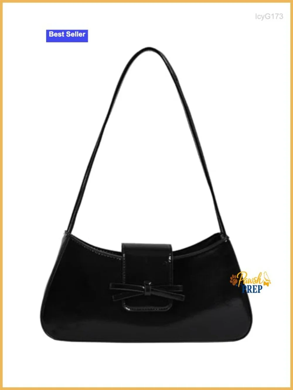 Y2K Hobo Shoulder Bag Patent Leather Clutch Bow Purse for Women